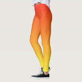 Cool Cute en Leuke Gradiënt Zonsopgang Oranje Leggings (Links)