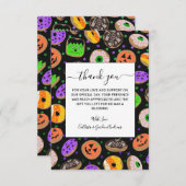 Cool Cute Glitter Confetti Donuts Halloween Bedankkaart (Voorkant / Achterkant)