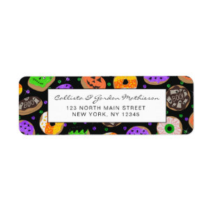 Cool Cute Glitter Confetti Donuts Halloween Etiket