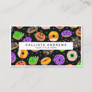 Cool Cute Glitter Confetti Donuts Halloween Visitekaartje