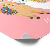 Cool Cute Llama Couple verliefd Poster (Hoek)