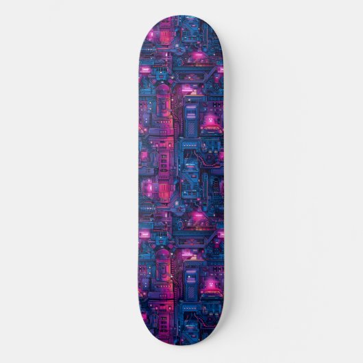 Cool Cyberpunk Anime Japonais Design Skateboard (Recto)