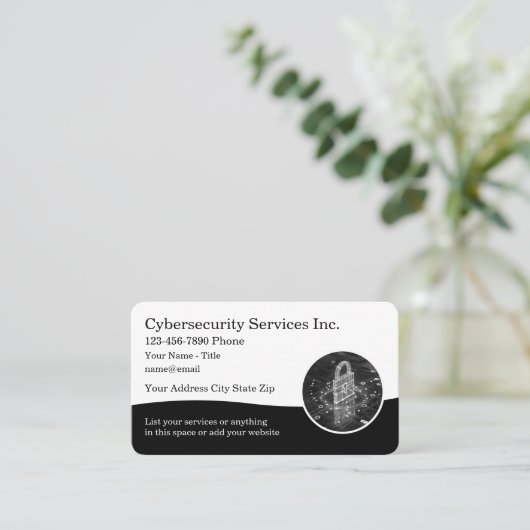 Cool Cybersécurité Thème Cartes de visite (Debout devant)