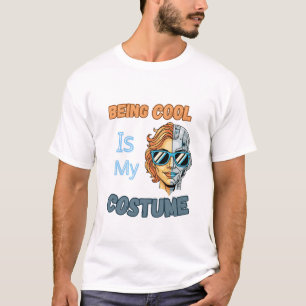 Cool Cyborg Kostuum Retro Halloween Kunst T-shirt