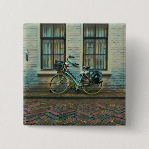 Cool cyclist giften vierkante button 5,1 cm
