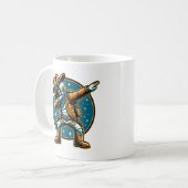 Cool Dabbing Astronaut Cowboy Space Halloween Koffiemok (Voorkant links)