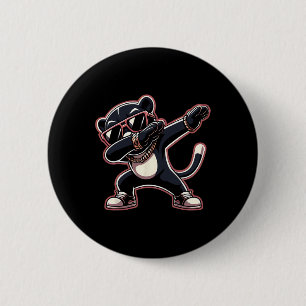 Cool Dabbing Panther Black met koele zonnebril Ronde Button 5,7 Cm