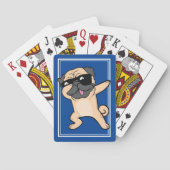 Cool Dabbing Pug Funny Tan Dog Dab Pokerkaarten (Achterkant)