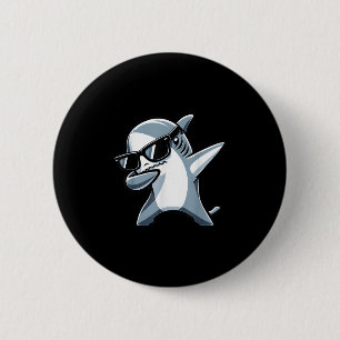 Cool Dabbing Shark Sungles Kinder Tiener zomervaka Ronde Button 5,7 Cm