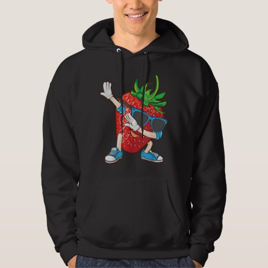 Cool Dabbing Strawberry Funny Love Dancer Sweet Fr Hoodie (Voorkant)