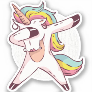 Cool Dabbing Unicorn Rainbow Trendy Dance Moves Sticker