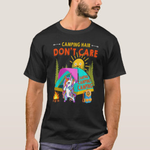 Cool Dabbing Unicorn's Camping Hair geen Cam T-shirt