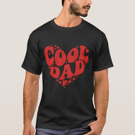 Cool Dad – Bold Red Heart Vaderdag T-shirt (Voorkant)