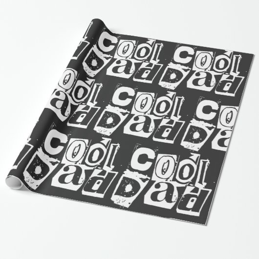 Cool Dad Funny Black and White Typography Cadeaupapier (Uitgerold)