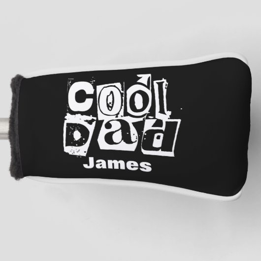 Cool Dad Funny Black and White Typography Golfheadcover (Voorkant)