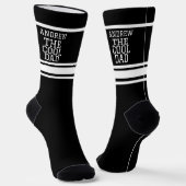 Cool Dad Gepersonaliseerde Zwart Gestreept Sokken (Gebogen)