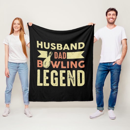 Cool Dad Husband Bowling Legend  Fleece Deken (In situ)