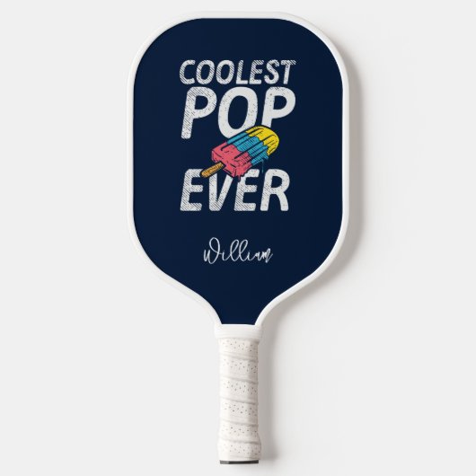Cool Dad Summer Popsicle gepersonaliseerd Pickleball Paddle (Voorkant)