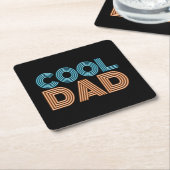 Cool Dad Vaderdag Neon Typografie | ONDERZETTER (Schuin)