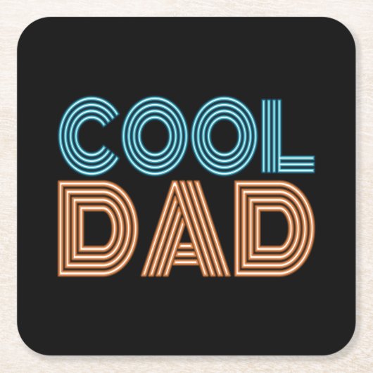 Cool Dad Vaderdag Neon Typografie | ONDERZETTER (Voorkant)