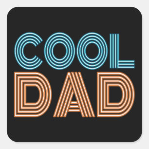 Cool Dad Vaderdag Neon Typografie   STICKER