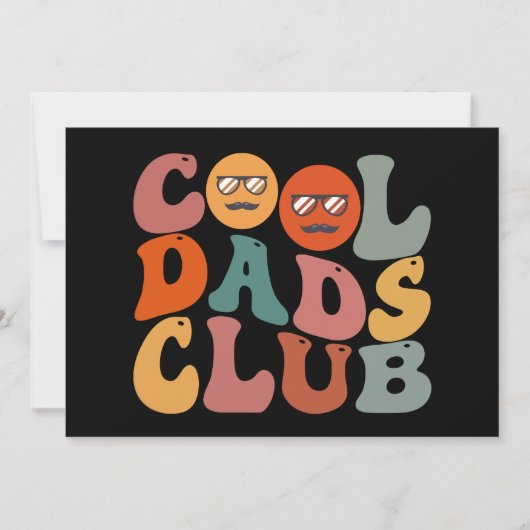 Cool Dads Club Papa Vaderdag Retro Groovy Aankondiging (Voorkant)