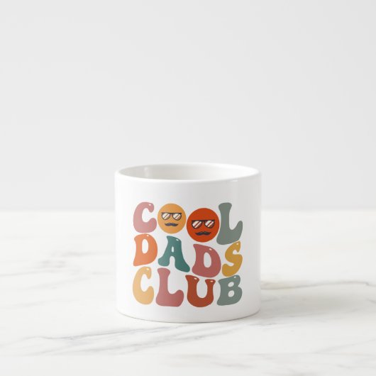 Cool Dads Club Papa Vaderdag Retro Groovy Espresso Kop (Voorkant)
