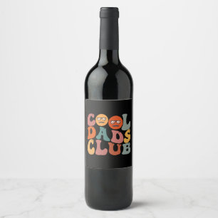 Cool Dads Club Papa Vaderdag Retro Groovy Wijn Etiket