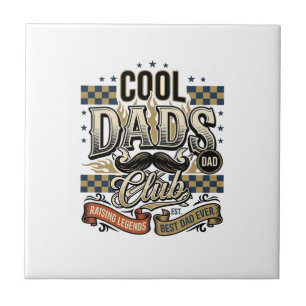 Cool Dads Club Vintage Gravure Vader T-shirt Ontwe Tegeltje