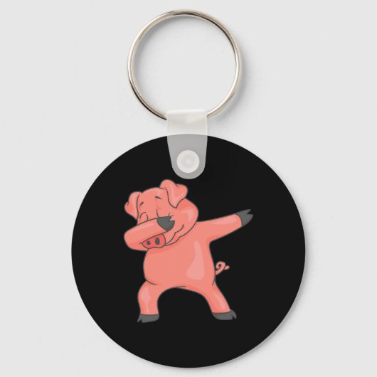 Cool Dancing Farm Animals Fans Vakantie Kunst Dabb Sleutelhanger (Voorkant)