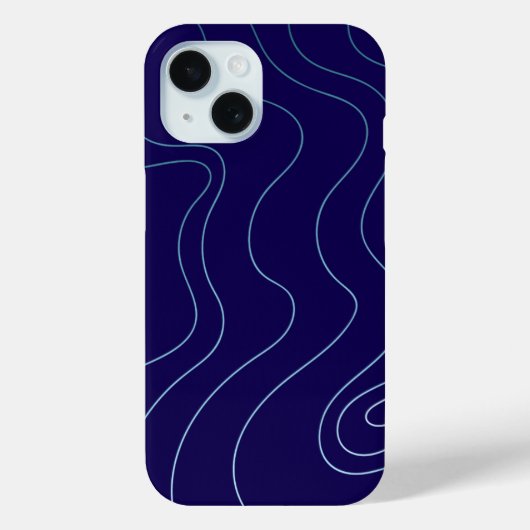 Cool Dark Blue Light Blue Waves iPhone / iPad case (Achterkant)