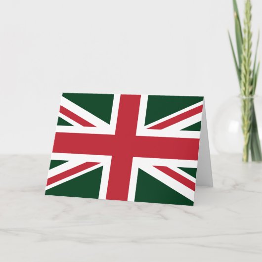 Cool Dark Green Red Union Jack Britse (UK) vlag Kaart (Voorkant)