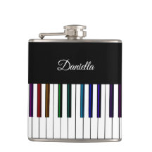 Cool Dark Psychedelic Piano Keyboard Music Flask