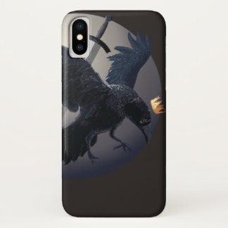 Cool Dark Raven Art iPhone X Hoesje