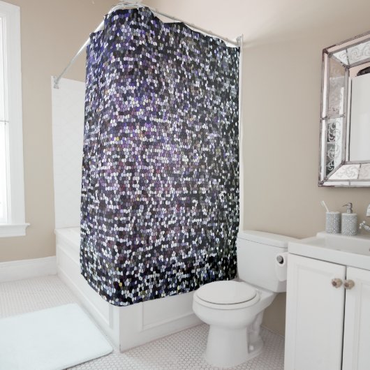 Cool Dark Silver Glas in lood Mosaic Pattern Douchegordijn (In situ)