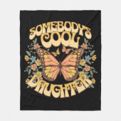 Cool Daughter Butterfly Wild Flower  Retro Fleece Deken (Voorkant)