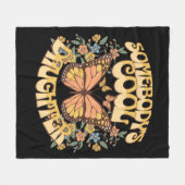 Cool Daughter Butterfly Wild Flower  Retro Fleece Deken (Voorkant (Horizontaal))