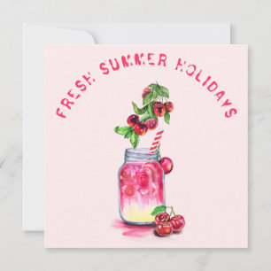Cool de cerise fraîche Boire la carte de vacances