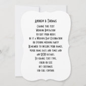 Cool de mariage gay Faire-part de mariage de chats (Dos)