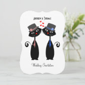 Cool de mariage gay Faire-part de mariage de chats (Debout devant)