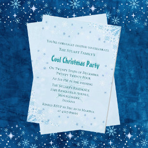 Cool de Noël bleu glace Invitation