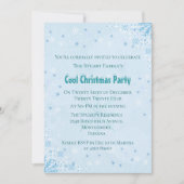 Cool de Noël bleu glace Invitation (Devant)