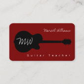 Cool de professeur de guitare Carte de visite roug (Devant)