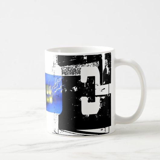 Cool de typographie de monogramme Grunge Mug (Droite)