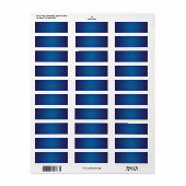 Cool Deep Blue Grainy Vignette Etiket (Full Sheet)