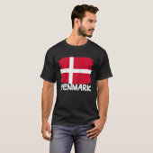 Cool Denmark Flag Raglan Baseball T-shirt (Voorkant volledig)