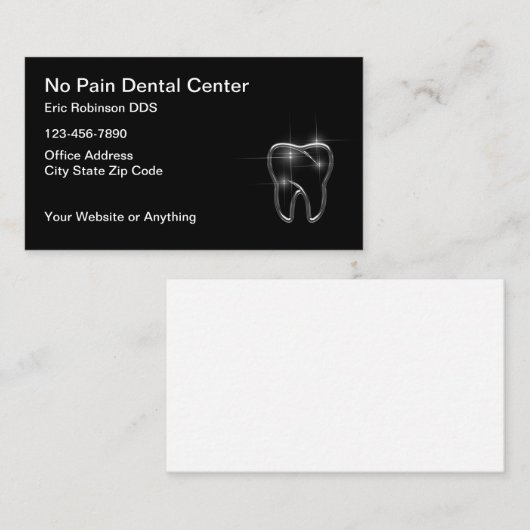 Cool Dentist Office Carte de visite Design (Devant / Derrière)