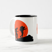 Cool Designer mok Ik hou van wandelen (Voorkant links)