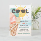Cool d'été | Ice Cream Beach Invitation d'annivers (Debout devant)