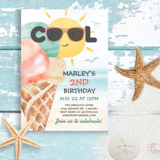 Cool d'été | Ice Cream Beach Invitation d'annivers